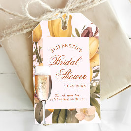 Etiquetas Para Regalos Desayuno Floral Y Brunch Nupcial Con Burbujas