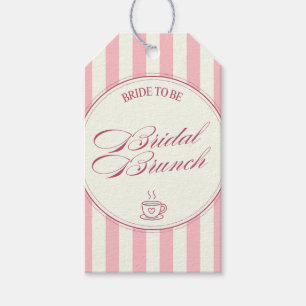 Etiquetas Para Regalos Desayuno Nupcial Rayas Rosadas Cafe Vintage Boda