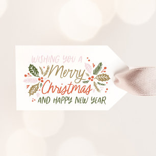 Etiquetas Para Regalos Desde/hacia los Navidades Vintage Type Holly Berry