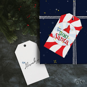 Etiquetas Para Regalos Desde tu secreto Santa Candy Swirl Fun Retro
