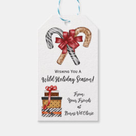 Etiquetas Para Regalos Deseándote unas vacaciones salvajes, estampado de 