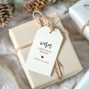 Etiquetas Para Regalos Deseos cálidos de Navidades, chocolate caliente o