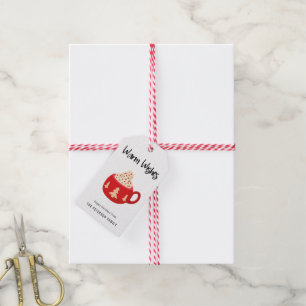 Etiquetas Para Regalos Deseos cálidos Navidades Cocoa Mug Holiday