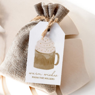 Etiquetas Para Regalos Deseos cálidos Navidades de cacao caliente vacacio
