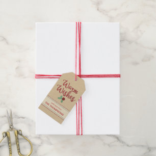 Etiquetas Para Regalos Deseos Cálidos Personalizado Foto Faux Felt/Embroi