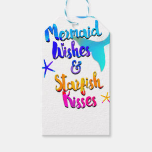 Etiquetas Para Regalos Deseos de Sirena y Besos de Estrella de Mar Acuare