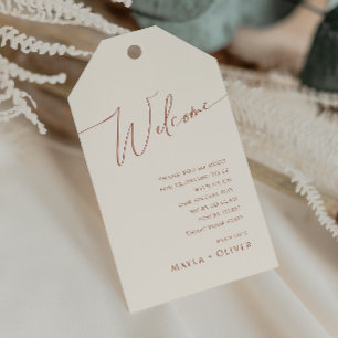 Etiquetas Para Regalos Desierto caprichoso Bienvenida Boda beige