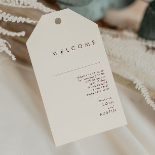 Etiquetas Para Regalos Desierto simple Bienvenida del Boda Blanco Natur