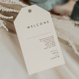 Etiquetas Para Regalos Desierto simple | Bienvenida del Boda Blanco Natur