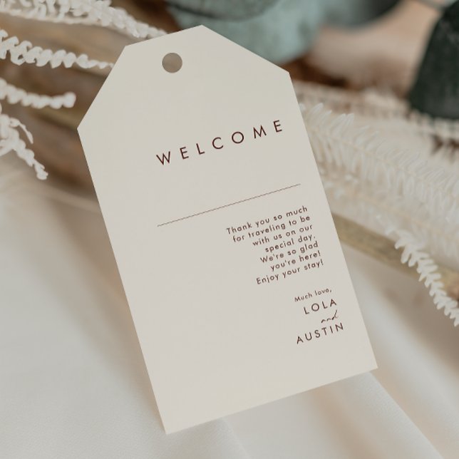 Etiquetas Para Regalos Desierto simple | Bienvenida del Boda Blanco Natur (Subido por el creador)