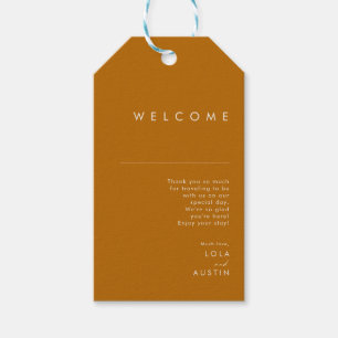 Etiquetas Para Regalos Desierto simple   Bienvenida del Boda Naranja quem