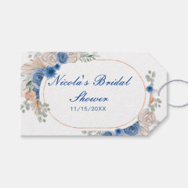 Etiquetas Para Regalos Despedida de Soltera Blue Boho Pampas Grass