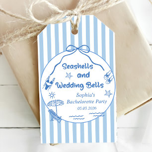 Etiquetas Para Regalos Despedida de soltera con conchas y campanas de bod