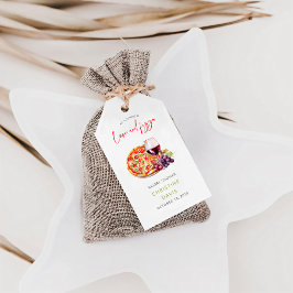 Etiquetas Para Regalos Despedida de soltera con vino y pizza