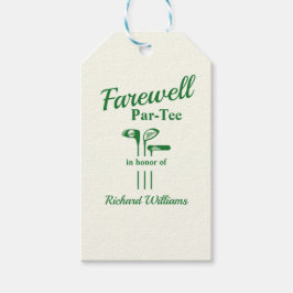 Etiquetas Para Regalos Despedida Jubilación Club de Golf Tema Par Tee