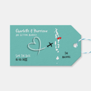 Etiquetas Para Regalos Destino Boda de Maldivas Guardar la fecha