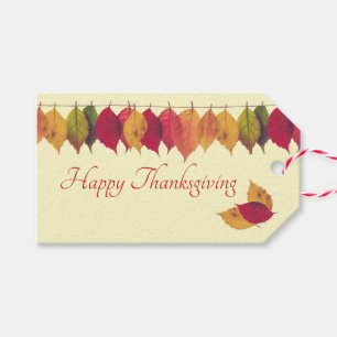 Etiquetas Para Regalos Día de Acción de Gracias Día de Otoño Colorful Lea