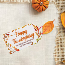 Día de Acción de Gracias Personalizado Hojas de Ot