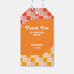 Etiquetas Para Regalos Día de cumpleaños del Naranja Rojo Bauhaus con con