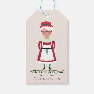Etiquetas Para Regalos Día de fiesta caprichoso de señora Papá Noel de