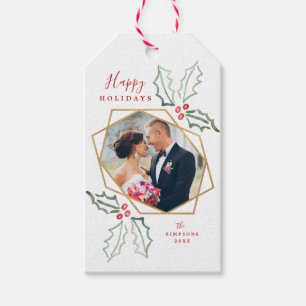 Etiquetas Para Regalos Día de fiesta del blanco el   del marco de la foto