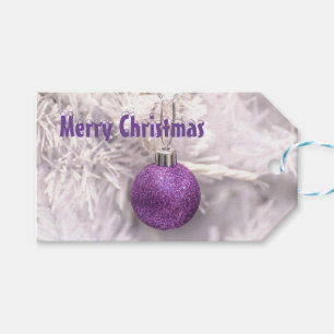 Etiquetas Para Regalos Día de fiesta púrpura del navidad de la chuchería