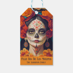 Etiquetas Para Regalos Día De La Catrina De Los Muertos 1 Con Texto