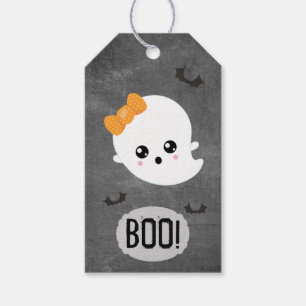 Etiquetas Para Regalos Día de las Brujas Fantasma Kawaii