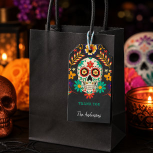 Etiquetas Para Regalos Día de Muertos Calavera de Azúcar Gracias