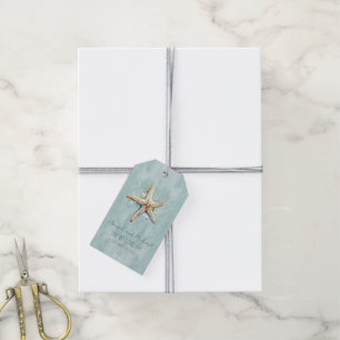 Etiquetas Para Regalos Día de nuestra boda con tema de playa