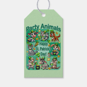 Etiquetas Para Regalos Día de San Patricio Diversión y Adorables "Animale