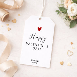 Etiquetas Para Regalos Día de San Valentín blanco rojo simple personaliza