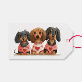 Etiquetas Para Regalos Día de San Valentín Dachshund Dogs