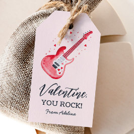 Etiquetas Para Regalos Día de San Valentín infantil de guitarra eléctrica