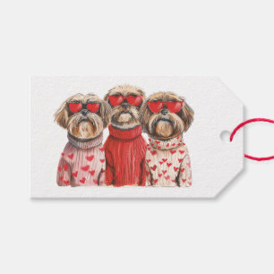 Etiquetas Para Regalos Día de San Valentín perros Shih Tzu