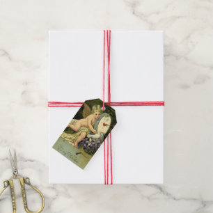 Etiquetas Para Regalos Día de San Valentín Victoriano, pájaros de amor án