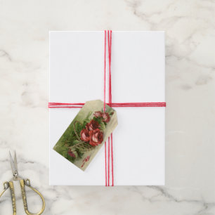 Etiquetas Para Regalos Día de San Valentín Vintage Amor, Rosas Rojas Carm