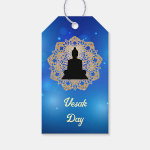 Etiquetas Para Regalos Día de Vesak Buda y Mandala Vaisakha Purnima