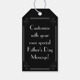 Etiquetas Para Regalos Día del Padre - "Feliz Día del Padre" Negro/Gris #