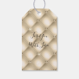 Etiquetas Para Regalos Diamante Champán Crema Dorado