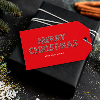 Etiquetas Para Regalos Diamantes Elegantes Rojo Feliz Navidad Negocios
