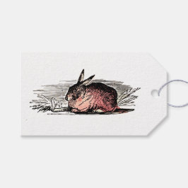 Etiquetas Para Regalos Dibujo de conejo rojo vintage