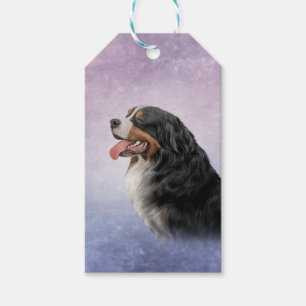 Etiquetas Para Regalos Dibujo de Perro de montaña Bernés