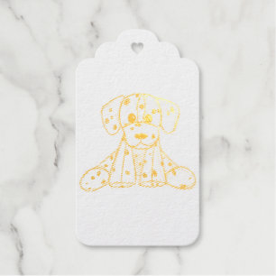 Etiquetas Para Regalos Dibujo de perro de peluche dálmata contorno simple