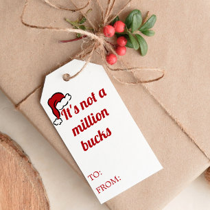 Etiquetas Para Regalos Dibujo divertido de gorro de Santa rojo retro Navi