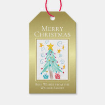 Dibujo Personalizado De Niño Feliz Navidad En Oro