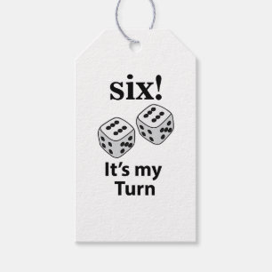 Etiquetas Para Regalos Dice Rolling Six It's My Turn Roll Dice