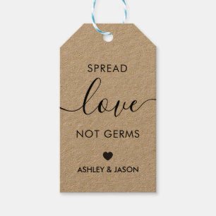 Etiquetas Para Regalos Difundir amor no gérmenes Favor Tag, Kraft Boda