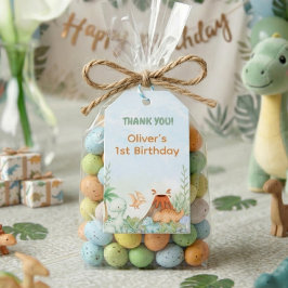 Etiquetas Para Regalos Dinosaur One-A-Saurus 1st Birthday Thank You