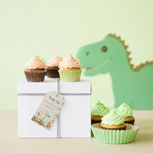 Etiquetas Para Regalos Dinosaurio 1er cumpleaños Gracias a Favor Tags